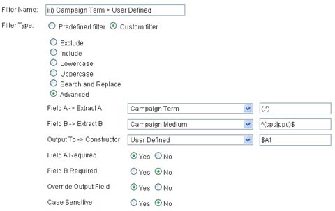 User defined campaign term